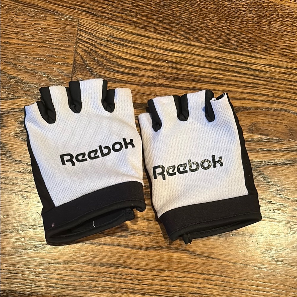 Reebok Black and White Workout Gloves